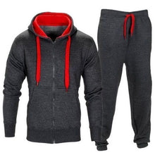 Load image into Gallery viewer, CYSINCOS Men Sets Fashion Autumn Spring Sporting Suit Sweatshirt +Sweatpants Mens Clothing 2 Pieces Sets Slim Tracksuit Hoodies