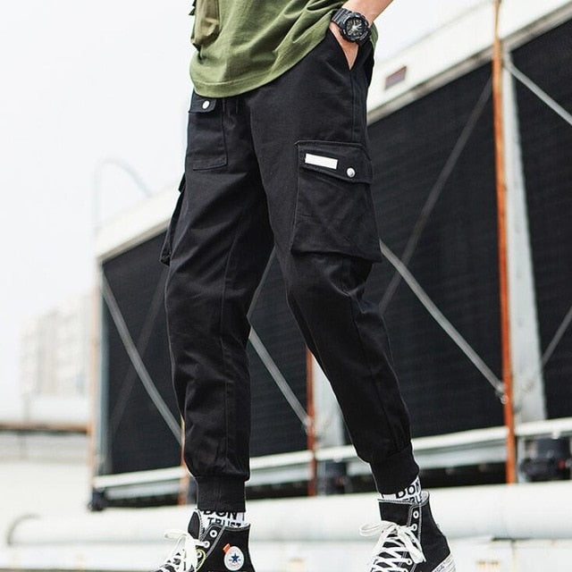 Hip Hop Boy Multi-pocket Elastic Waist Design Harem Pant Men Street